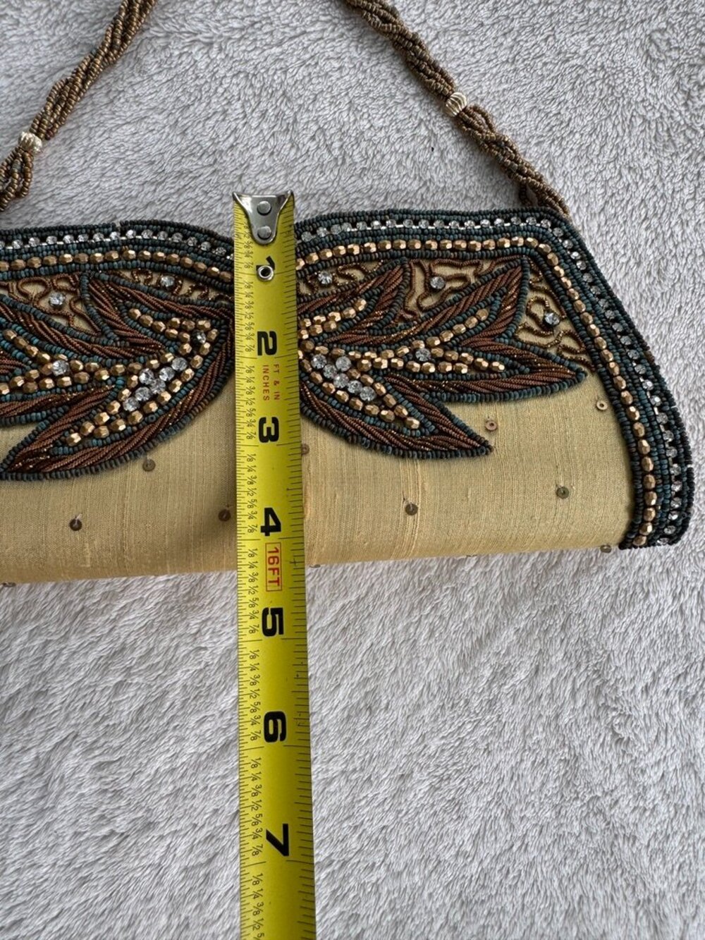 Beaded Rhinestone Mini Handbag - Picture 9 of 12